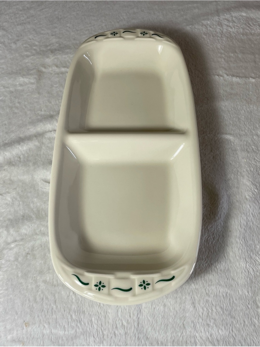 Longaberger Divided Dish Heritage Green Brand New! Made In USA!!! Hard To Find!